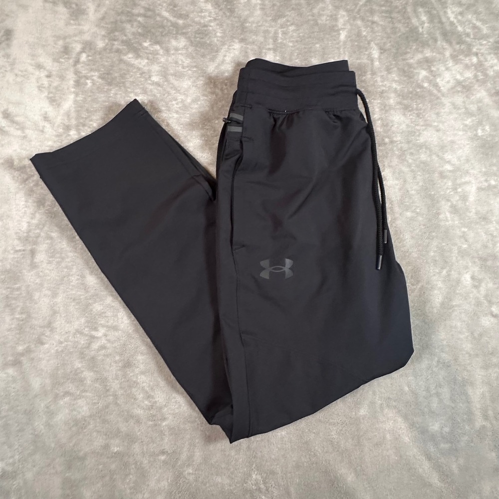 Under Armour Mens Loose Fit Athletic Training Pants Black Medium Drawstring